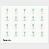 Happy Birthday Pineapple Tropical Party Stickers (Vel)