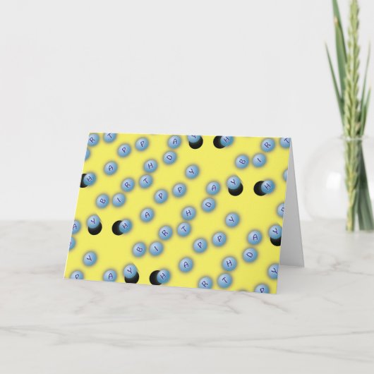 Happy Birthday ping Pong Design Yellow Kaart (Voorkant)