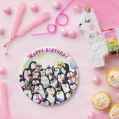 Happy Birthday Pinguin Papier Borden Papieren Bordje (Feest)