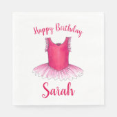 Happy Birthday Pink Ballet Dance Ballerina Tutu Servet (Voorkant)