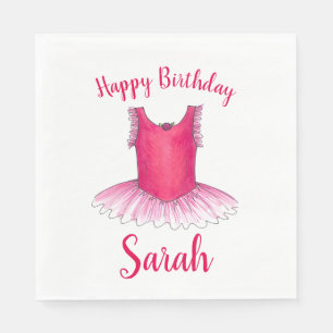 Happy Birthday Pink Ballet Dance Ballerina Tutu Servet