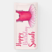 Happy Birthday Pink Ballet Dance Ballerina Tutu Spandoek (Verticaal)