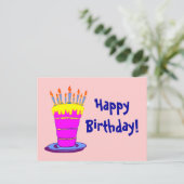 Happy Birthday Pink Birthday Cake Briefkaart (Staand voorkant)