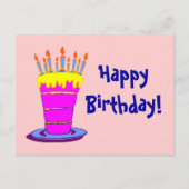 Happy Birthday Pink Birthday Cake Briefkaart (Voorkant)