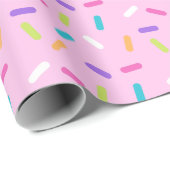 Happy Birthday Pink Cake Sprinkles Cadeaupapier (Rol Hoek)