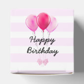 Happy Birthday Pink Cherry Cupcake met Bows Box Bedankdoosjes (Bovenkant)