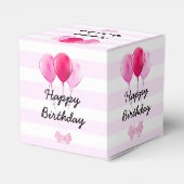 Happy Birthday Pink Cherry Cupcake met Bows Box Bedankdoosjes (Achterkant)