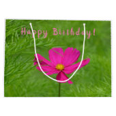 Happy Birthday Pink Cosmos Groot Cadeauzakje (Achterkant)