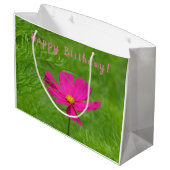 Happy Birthday Pink Cosmos Groot Cadeauzakje (Achterkant Gekanteld)