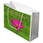 Happy Birthday Pink Cosmos Groot Cadeauzakje (Voorkant Gekanteld)