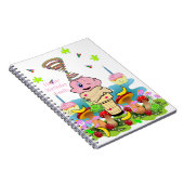 Happy Birthday Pink Cupcake Notebook Notitieboek (Rechterzijde)