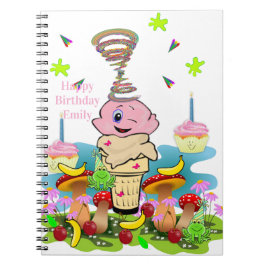 Happy Birthday Pink Cupcake Notebook Notitieboek