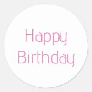 Happy Birthday Pink Custom Color Eenvoudig Schatti Ronde Sticker
