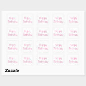 Happy Birthday Pink Custom Color Eenvoudig Schatti Vierkante Sticker (Vel)