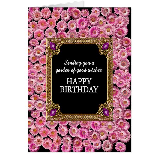 Happy Birthday Pink Daisies (Voorkant)