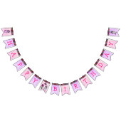 Happy Birthday Pink en Paarse Unicorn Banner (Alle)