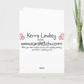 Happy Birthday Pink Flamingo Card Whimsical Kaart (Achterkant)