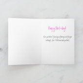 Happy Birthday Pink Flamingo Card Whimsical Kaart (Binnen)