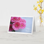 Happy Birthday Pink Gerbera Daisies Wenskaart Kaart (Gele Bloem)