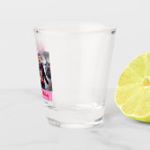Happy Birthday Pink Gradient Modern Fotonaam toevo Shot Glas (Rechts)