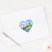 Happy Birthday Pink Mountain Heart Sticker (Envelop)
