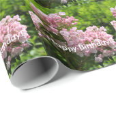 Happy Birthday Pink Mountain Laurel Flowers Cadeaupapier (Rol Hoek)