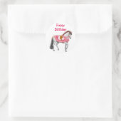Happy Birthday Pink Parade Horse Sticker (Tas)