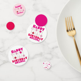 Happy Birthday Pink Party Cake Pop Celebration Confetti