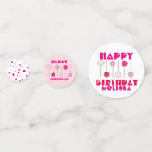 Happy Birthday Pink Party Cake Pop Celebration Confetti (Voorkanten)