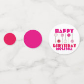 Happy Birthday Pink Party Cake Pop Celebration Confetti (Achterkanten)