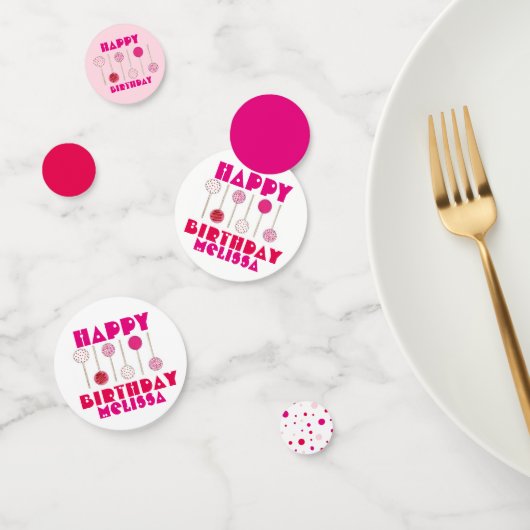 Happy Birthday Pink Party Cake Pop Celebration Confetti (Groep)