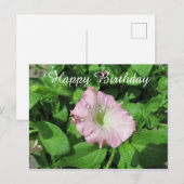 Happy Birthday Pink Petunia Fotografie Briefkaart (Voorkant / Achterkant)