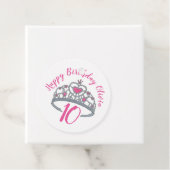 Happy Birthday Pink Princess Party Tiara Crown Bedankjes Labels (In situ)