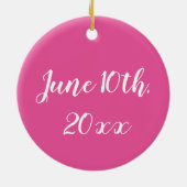 Happy Birthday Pink Princess Tiara Crown Keramisch Ornament (Achterkant)