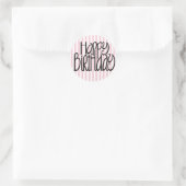 Happy Birthday Pink Stripes Sticker (Tas)