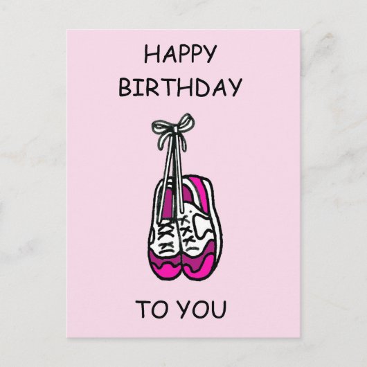Happy Birthday Pink Trainers for Female Runner Briefkaart (Voorkant)