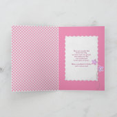 Happy Birthday pink tulpen in vaas Kaart (Binnen)