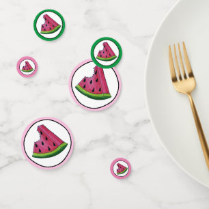 Happy Birthday Pink Watermelon Slice Fruit Picnic Confetti