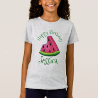 Happy Birthday Pink Watermelon Slice Fruit Picnic
