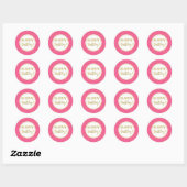 Happy Birthday Pink White Gold Stippen Ronde Sticker (Vel)