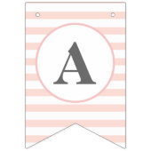 Happy Birthday Pink White Stripe Girl 1e Partij Vlaggetjes (Derde vlag)