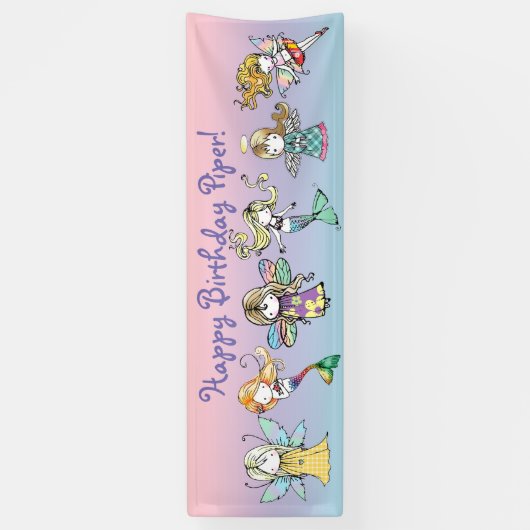 Happy Birthday Piper-banner Spandoek (Verticaal)