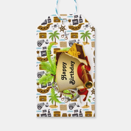 Happy Birthday Pirate Cadeaulabel (Voorkant)