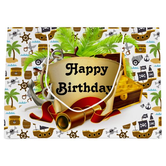 Happy Birthday Pirate Groot Cadeauzakje (Voorkant)