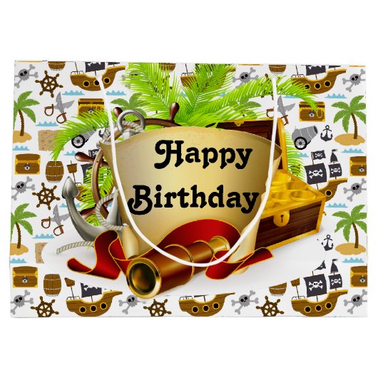 Happy Birthday Pirate Groot Cadeauzakje (Achterkant)