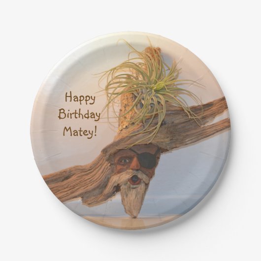 Happy Birthday Pirate Papieren Bordje (Voorkant)
