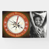 Happy Birthday Pirate Party Foto Spandoek (Horizontaal)