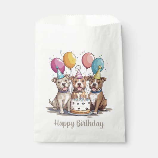 Happy Birthday Pit Bull Dogs Bedankzakje (Voorkant)