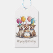 Happy Birthday Pit Bull Dogs Cadeaulabel (Voorkant)
