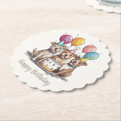 Happy Birthday Pit Bull Dogs Kartonnen Onderzetters (Gekanteld)